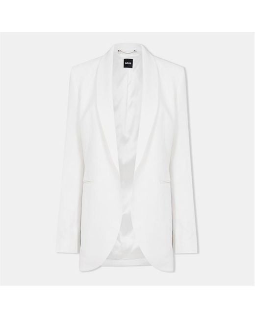 Boss White Jirea Tailored Formal Jacket
