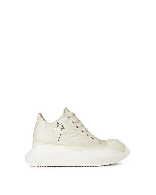 Rick Owens White Abstract Low Sneaker for men