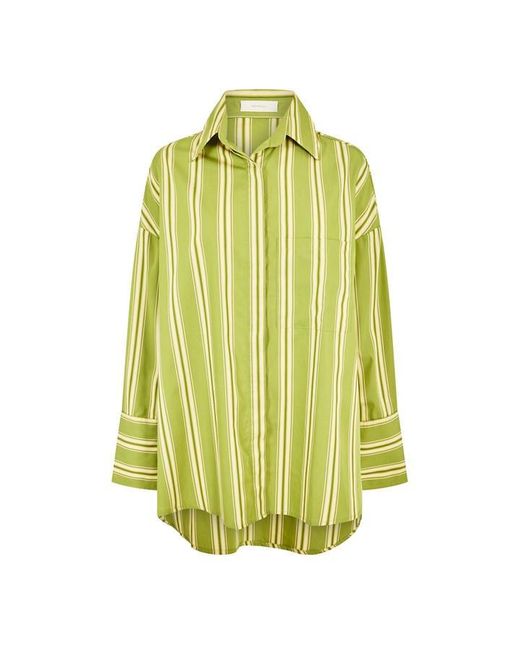 Faithfull The Brand Green Clemente Long Sleeve Patterned Shirt