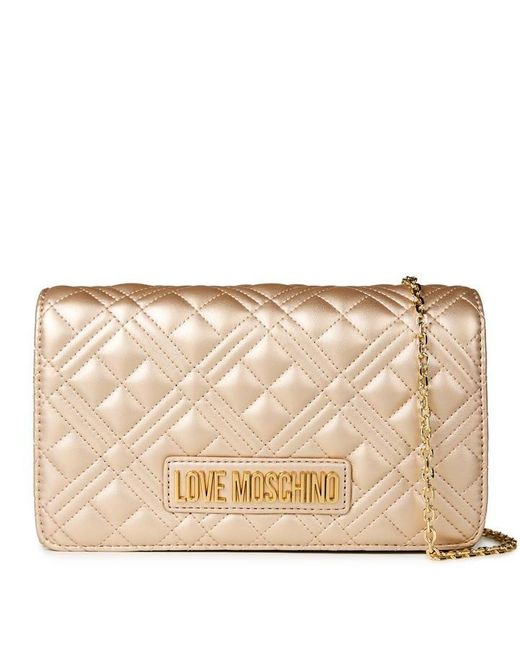 Love Moschino Natural Super Quilted Chain Shoulder Bag