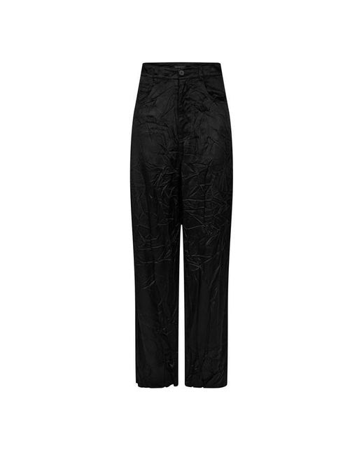Balenciaga Black Crinkled Satin Pants