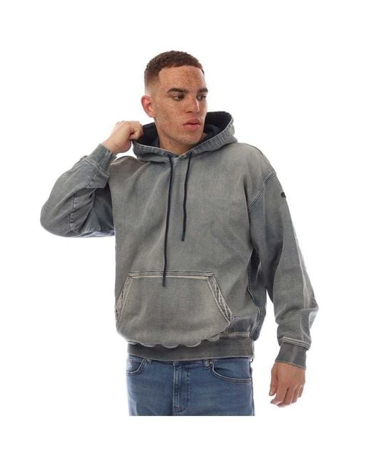 DIESEL Gray D-Um-Rib Track Denim Hoodie for men