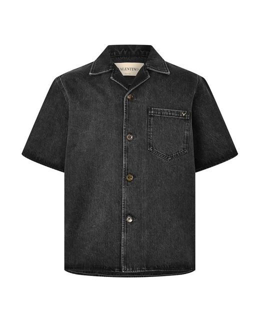 Valentino Black Val Camicia Shirt Sn64 for men