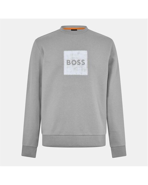 Boss Blue Stitch Crew Crew Sweatshirt for men