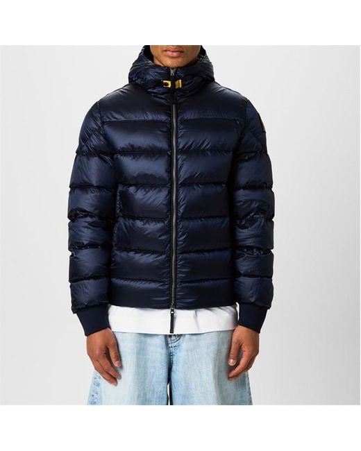 Parajumpers Blue Pharell Short Puffer Jacket for men