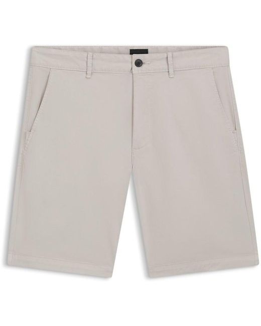 Boss White Chino Slim Shorts for men