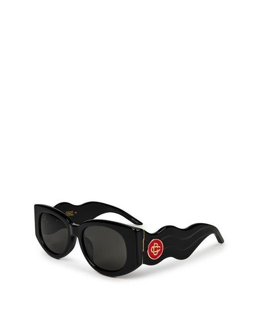 Casablancabrand Black Oval Wave Sunglasses