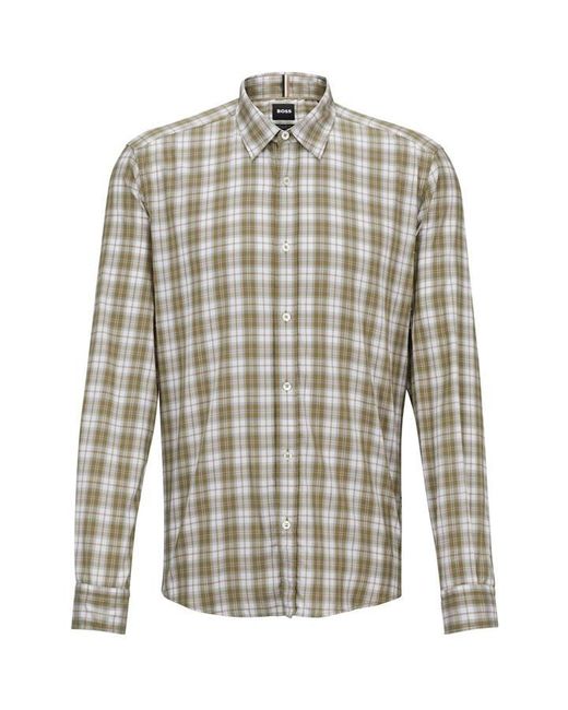 Boss Gray S-Liam-Kent-C1-233 Plain Long-Sleeve Shirt for men