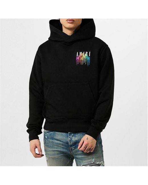 Amiri Black Paint Drip Hoodie for men
