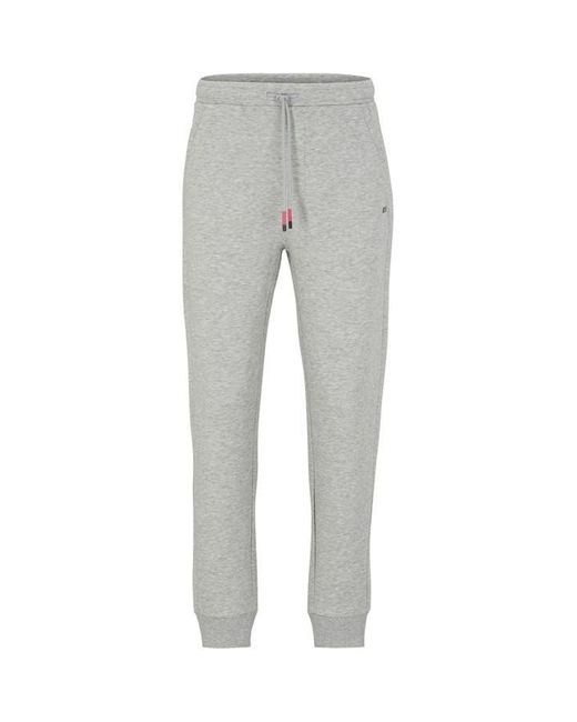 Boss Gray Hadiko Closed Hem Fleece Joggers for men