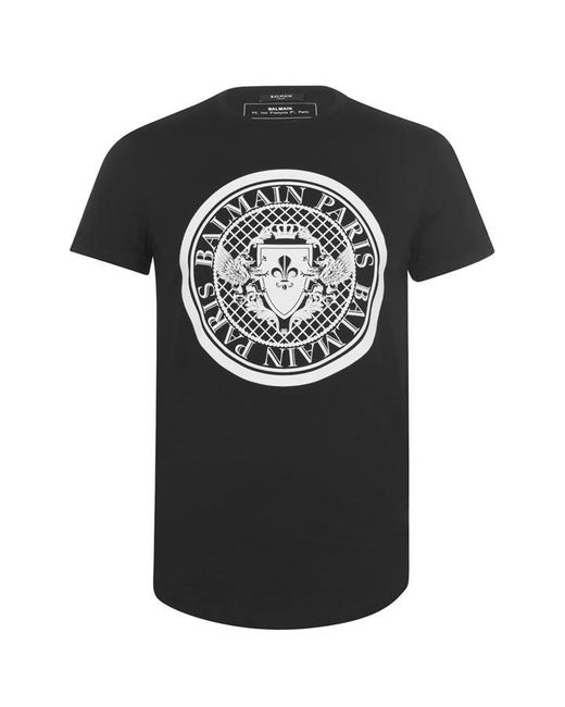 Balmain Black Coin T Shirt for men