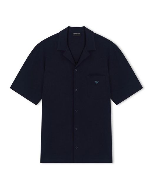 Emporio Armani Blue Loungewear Shirt for men