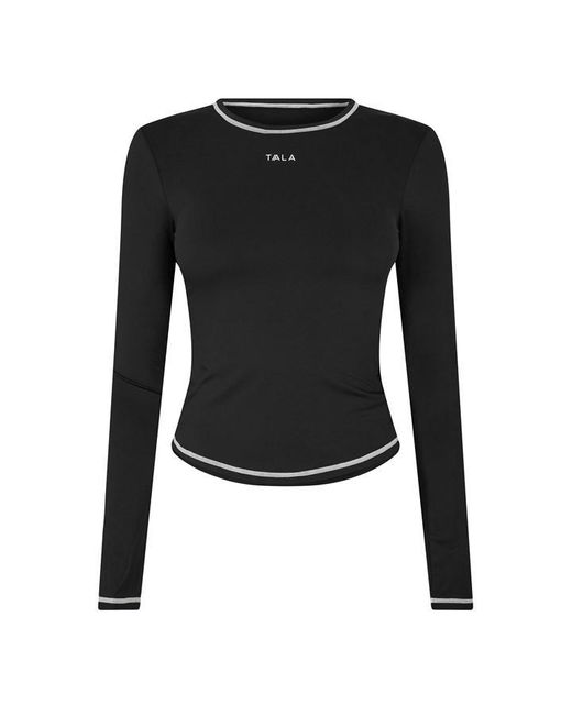 Tala Blue Ultralite Ls Active Tee Contrast Stitch