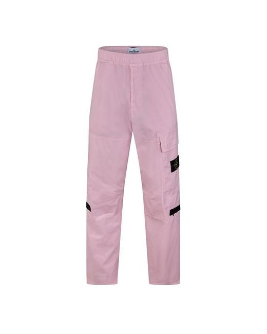 Stone Island Pink Ripstop Cargo Trousers for men
