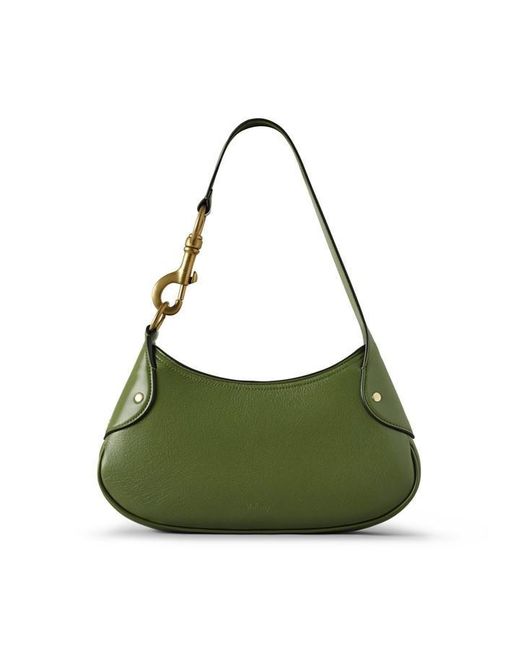 Mulberry Green Leather Small Hackney Shoulder Bag Fern