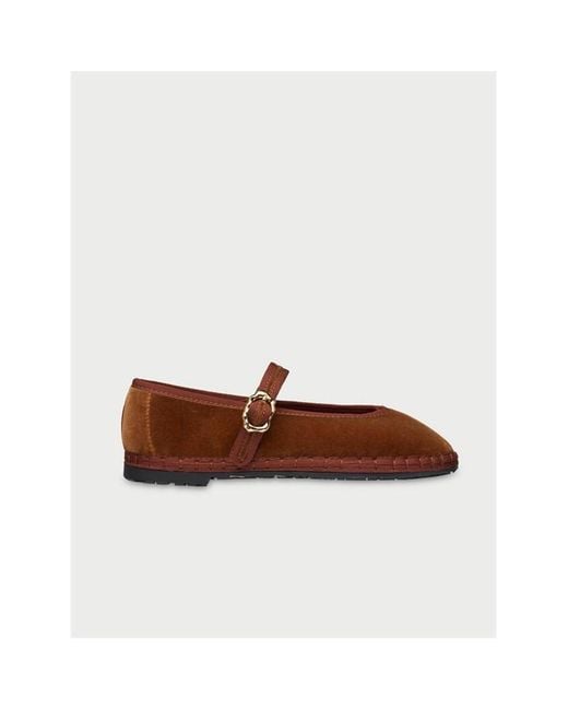 Flabelus Brown Pierre Velvet Mary Jane