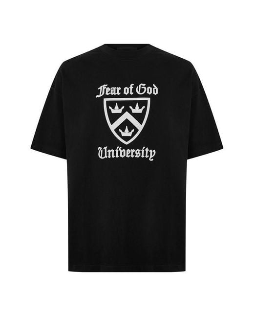 Fear Of God Black University Oversized T-Shirt for men
