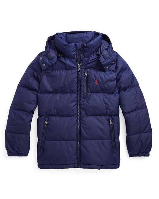 Polo Ralph Lauren Down Filled Hooded Bomber Jacket in Blue for Men Lyst UK