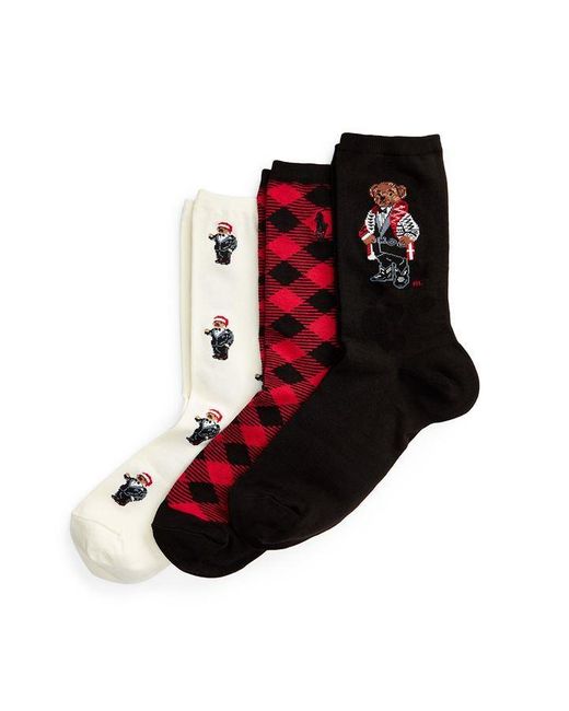 Polo Ralph Lauren Bear 3 Pack Socks Gift Box in Red Lyst UK