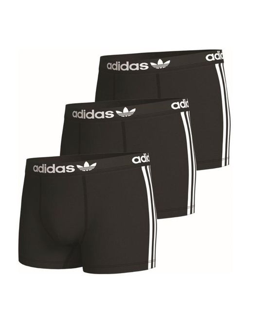 Adidas Originals Black Adidas 3 Pack Boxers for men