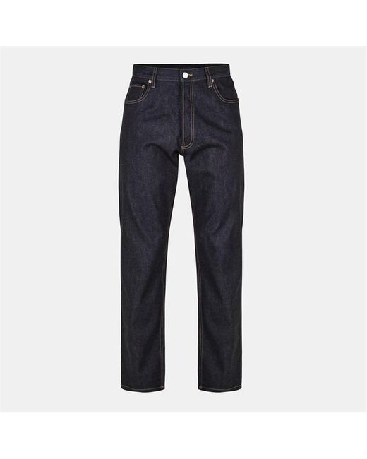 Prada Blue Western Structured Straight Leg Jeans for men