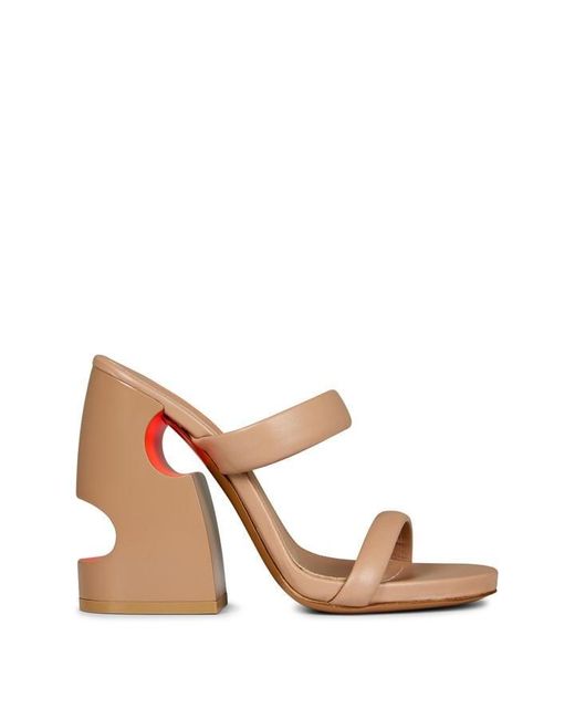 Off-White c/o Virgil Abloh Brown Pop Meteor Mules With Signature Cut-Outs
