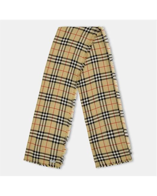 Burberry Yellow Check Lightweight Scarf