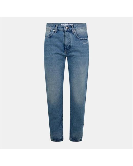 Off-White c/o Virgil Abloh Blue Mid-Rise Straight Leg Jeans