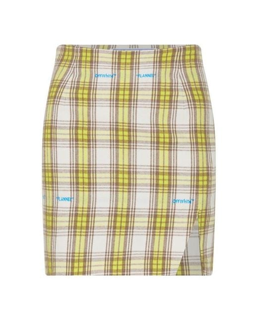 Off-White c/o Virgil Abloh Yellow Check Print Mini Skirt