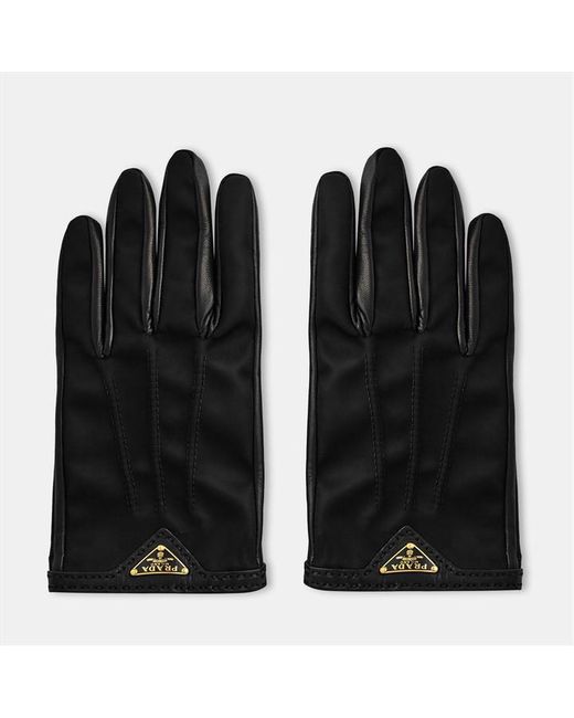 Prada Black Tri Glove Leather Gloves