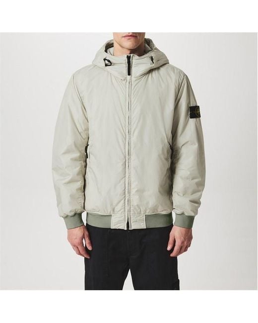 Stone Island Gray Crinkle Reps R-ny Hooded Jacket for men