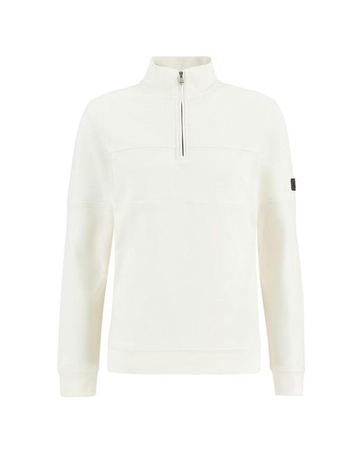 Barbour White Kaspian Half-Zip Sweatshirt for men