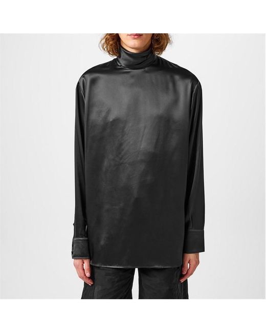 Dolce & Gabbana Black Silk Turtleneck Knit Top for men