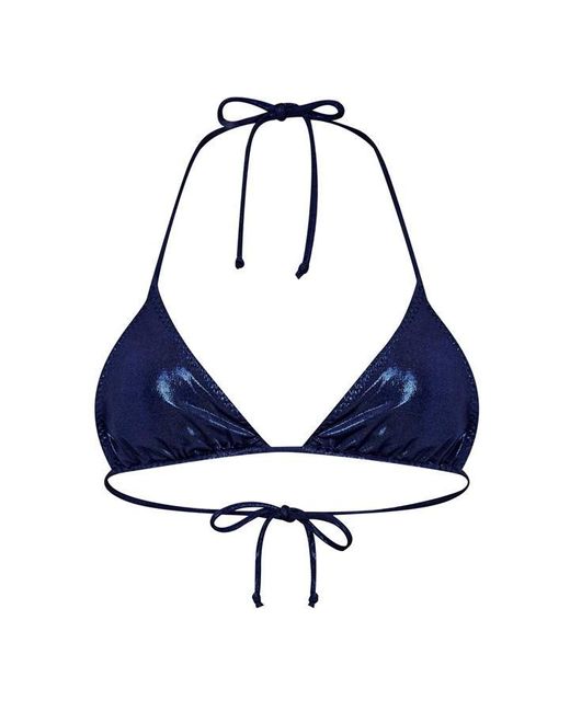 Norma Kamali Blue String Bikini Top