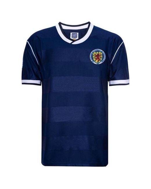 Score Draw Blue Scotland Home Shirt 1986 for men
