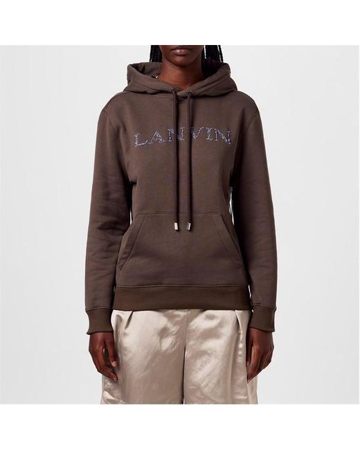 Lanvin Brown Logo Hoodie Ld43