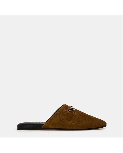 Gucci Brown Annette Flat Mules