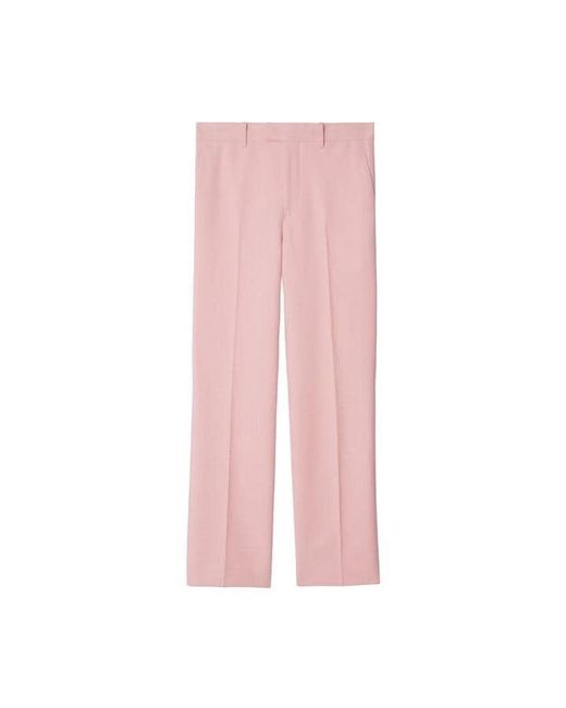 Burberry Pink Burb Check Trousers Ld42
