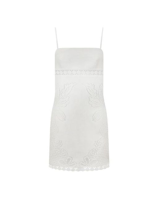 Valentino White Guipere Slip Dress