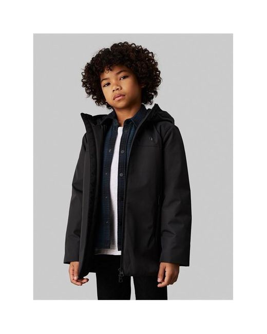 Calvin Klein Black Hooded Technical Nylon Jacket