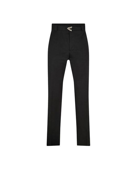 McQueen Black Buckle Tapered Trousers for men