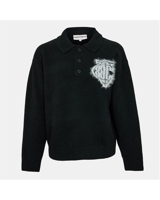 The Couture Club Black Textured Soft Knit Relaxed Fit Knitted Top for men