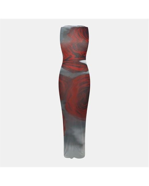 Jean Paul Gaultier Red Floor Length Flowing Maxi Dress