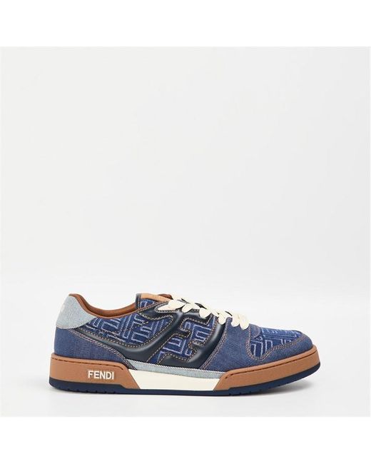 Fendi Blue Match Low-Top Trainers for men