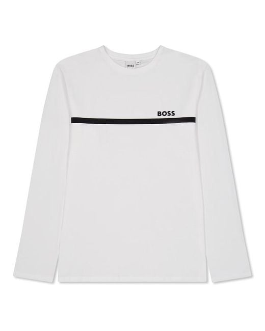 Boss Blue Ls Smll Lgo Tee Jn00 for men