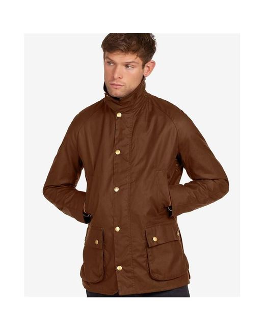 Barbour Brown Waxed Cotton Bedale Jacket with Tartan Lining for men