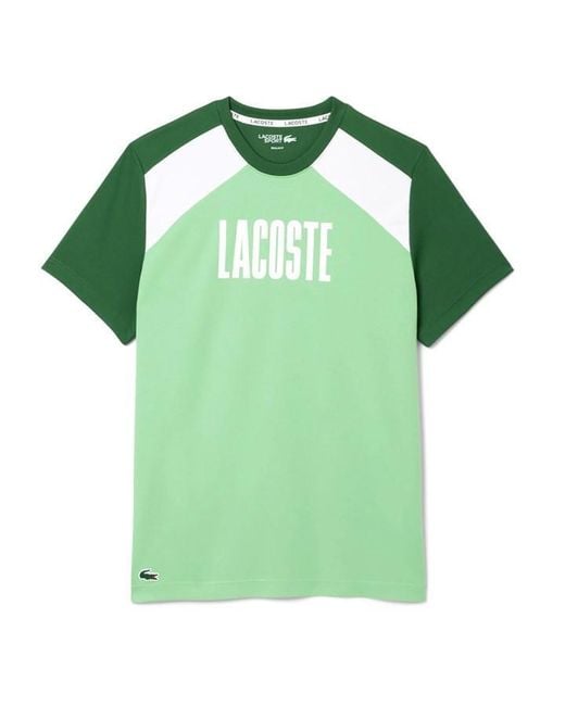 Lacoste Green Colour Block T-Shirt for men