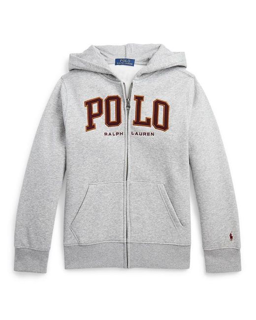 Polo Ralph Lauren Gray Embroidered Logo Zip Hoodie for men