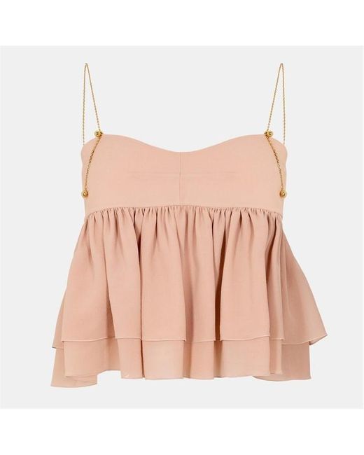 Chloé Pink Ruffle Cami Top