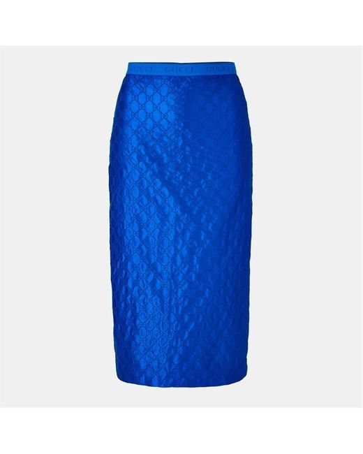 Gucci Blue Mid-Calf Midi Skirt